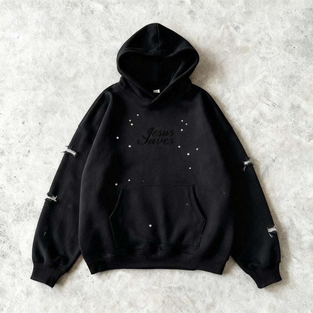 "ETERNAL DOVE" - Crystal Rhinestone Hoodie