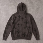 "ETERNAL CROSS" - Vintage Crystal Hoodie