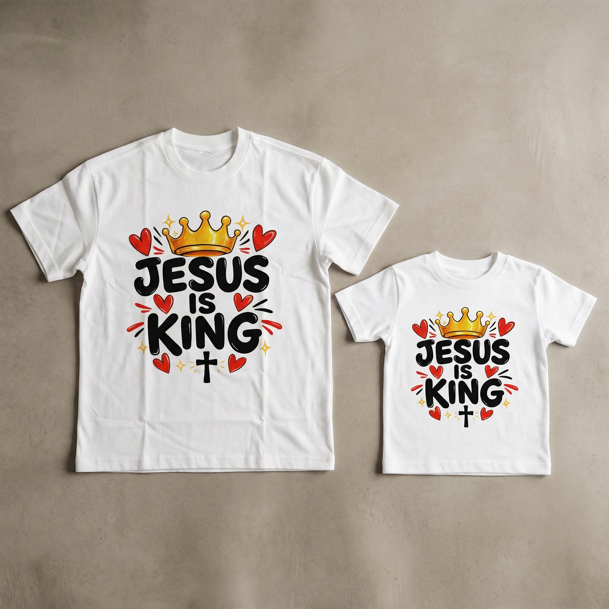 "JESUS IS KING" - Crown Graphic T-Shirt
