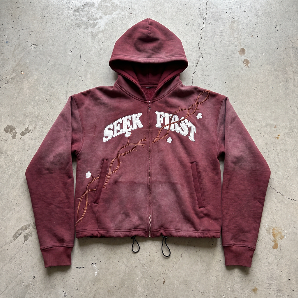 "KINGDOM FIRST” - Vintage Zip Hoodie