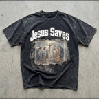 “JESUS SAVES” - Vintage Washed Tee