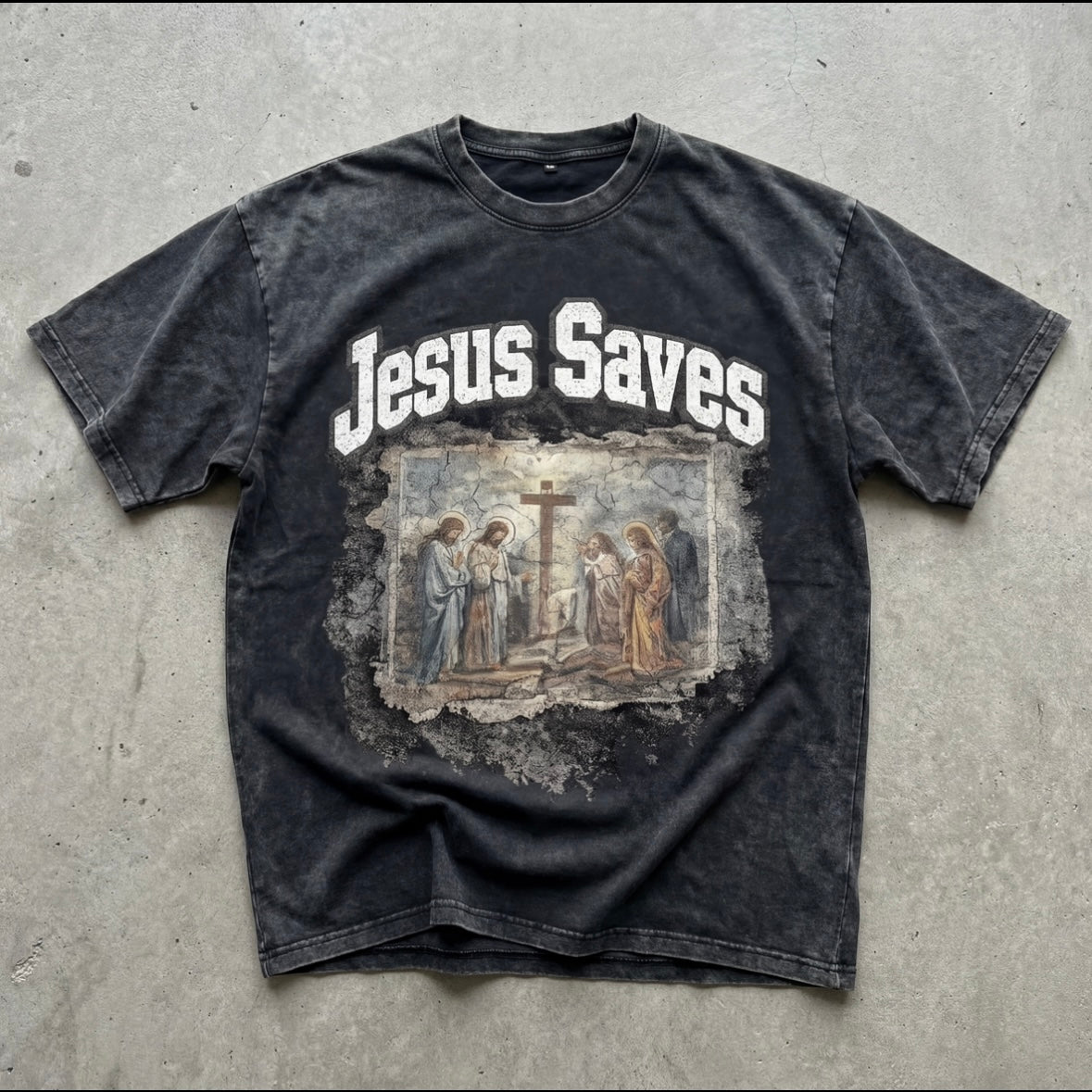 “JESUS SAVES” - Vintage Washed Tee