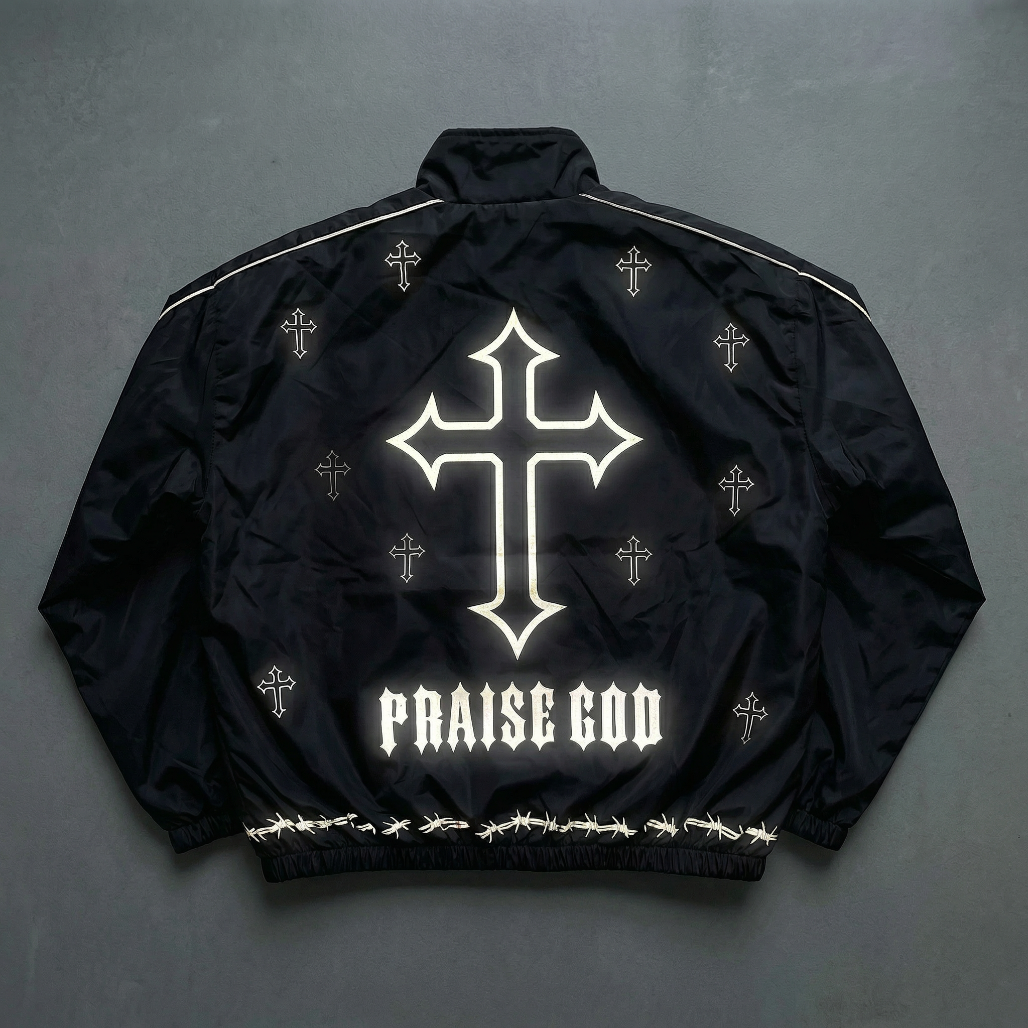 JESUS SAVES - REFLECTIVE WINDBREAKER