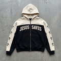 "JESUS SAVES" - Zip-Up Hoodie