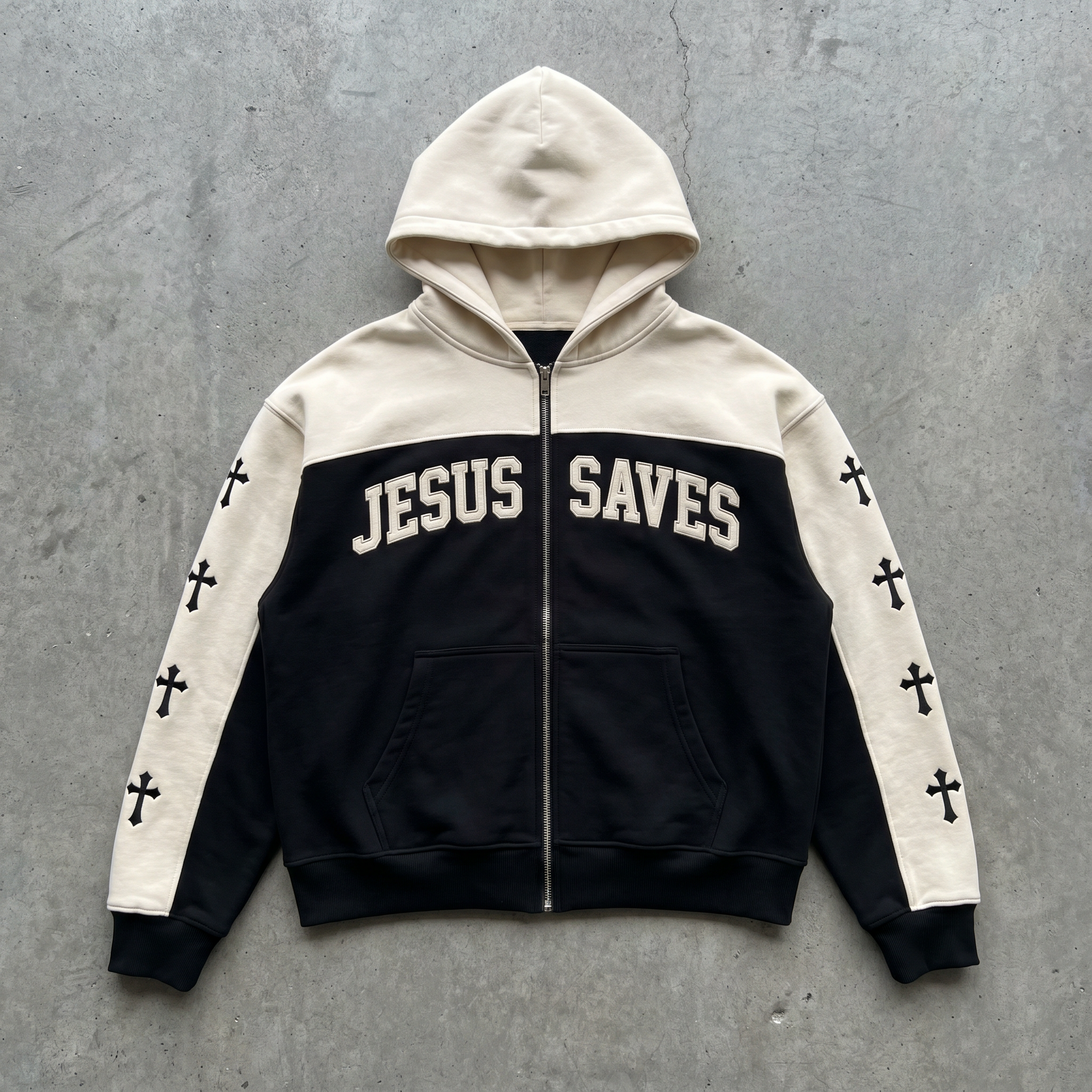 "JESUS SAVES" - Zip-Up Hoodie